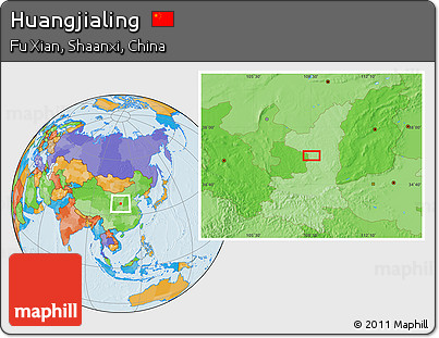 Political Location Map of Huangjialing