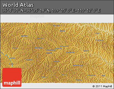 Physical 3D Map of the Area around 36° 19' 55" N, 109° 43' 29" E