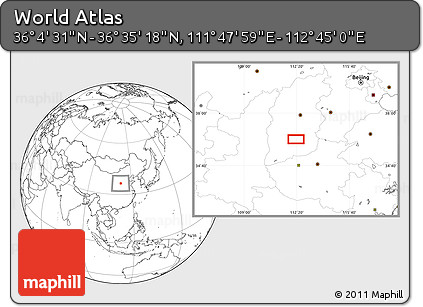Blank Location Map of the Area around 36° 19' 55" N, 112° 16' 30" E