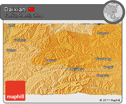 Political Panoramic Map of Daixian