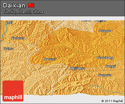 Political Panoramic Map of Daixian