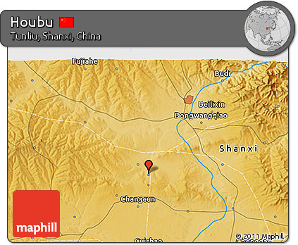 Physical 3D Map of Houbu