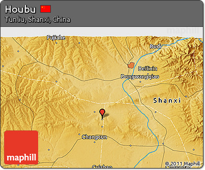Physical 3D Map of Houbu