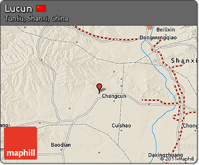Shaded Relief 3D Map of Lucun