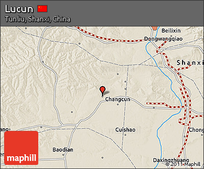 Shaded Relief 3D Map of Lucun