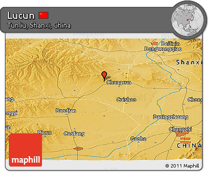 Physical Panoramic Map of Lucun