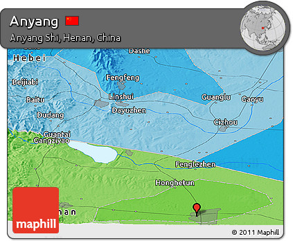 Political Panoramic Map of Anyang