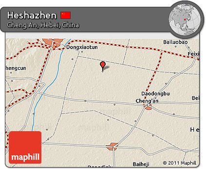 Shaded Relief 3D Map of Heshazhen