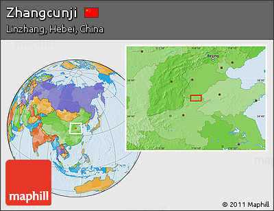 Political Location Map of Zhangcunji