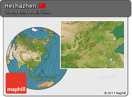 Satellite Location Map of Heshazhen