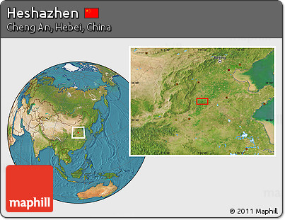 Satellite Location Map of Heshazhen
