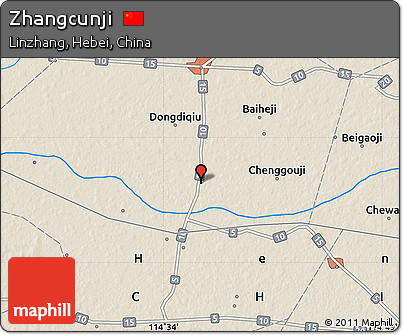 Shaded Relief Map of Zhangcunji