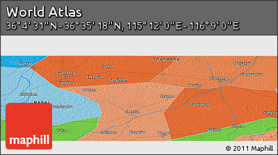 Political Panoramic Map of the Area around 36° 19' 55" N, 115° 40' 30" E