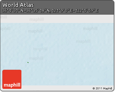 Physical 3D Map of the Area around 36° 19' 55" N, 121° 37' 30" E
