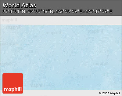 Physical 3D Map of the Area around 36° 19' 55" N, 123° 19' 29" E