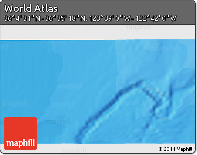 Political 3D Map of the Area around 36° 19' 55" N, 123° 10' 30" W