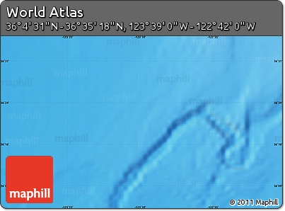 Physical Map of the Area around 36° 19' 55" N, 123° 10' 30" W