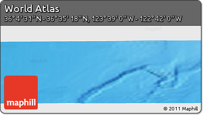 Physical Panoramic Map of the Area around 36° 19' 55" N, 123° 10' 30" W