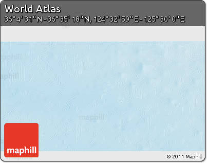 Physical 3D Map of the Area around 36° 19' 55" N, 125° 1' 30" E