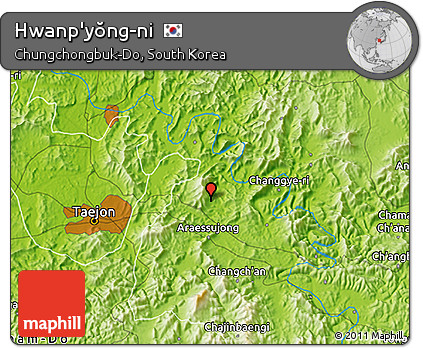 Physical 3D Map of Hwanp'yŏng-ni