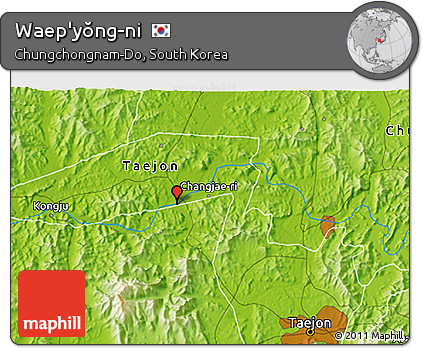 Physical 3D Map of Waep'yŏng-ni