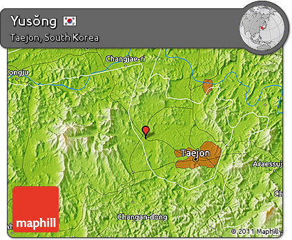 Physical 3D Map of Yusŏng