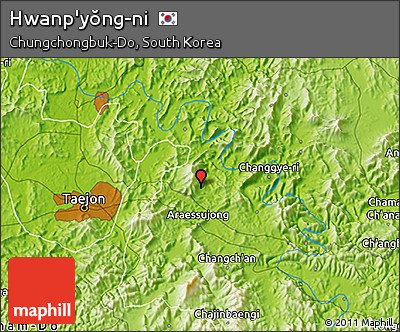 Physical 3D Map of Hwanp'yŏng-ni