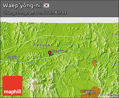 Physical 3D Map of Waep'yŏng-ni