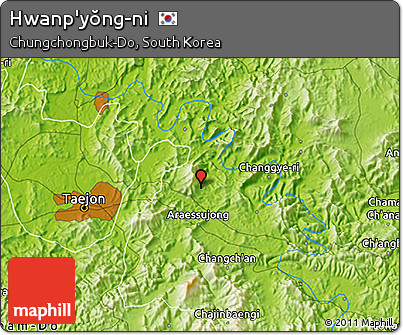 Physical 3D Map of Hwanp'yŏng-ni