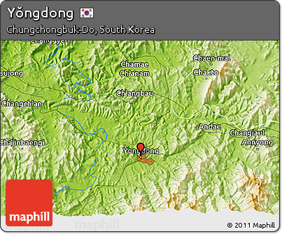 Physical 3D Map of Yŏngdong