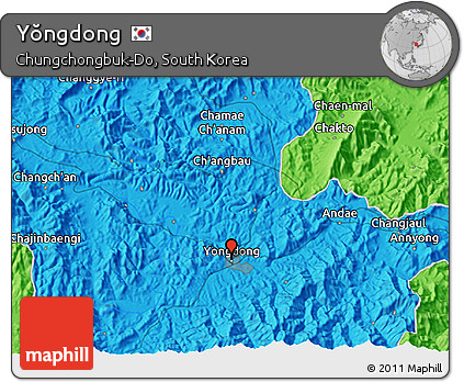 Political 3D Map of Yŏngdong