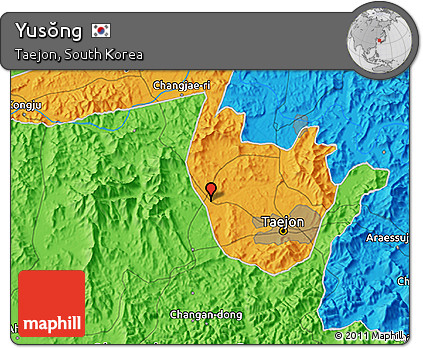Political 3D Map of Yusŏng