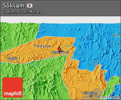 Political 3D Map of Sŏksam