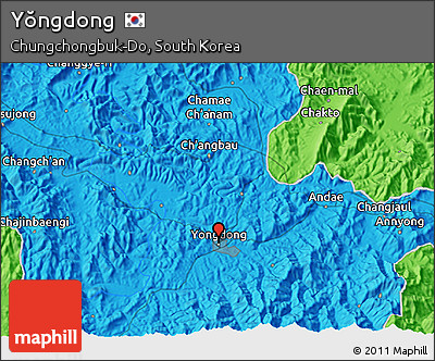 Political 3D Map of Yŏngdong