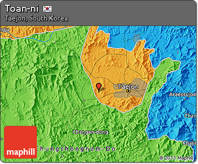 Political 3D Map of Toan-ni