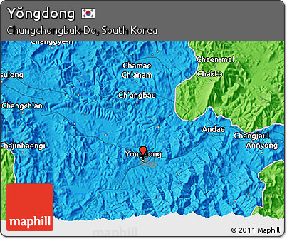 Political 3D Map of Yŏngdong