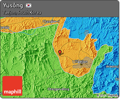 Political 3D Map of Yusŏng