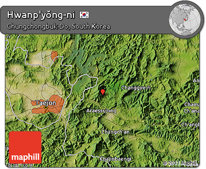 Satellite 3D Map of Hwanp'yŏng-ni