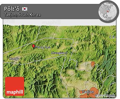 Satellite 3D Map of Pŏlt'ŏ