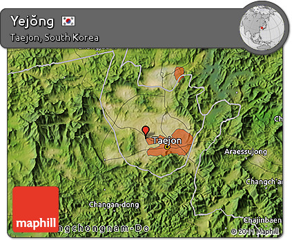 Satellite 3D Map of Yejŏng