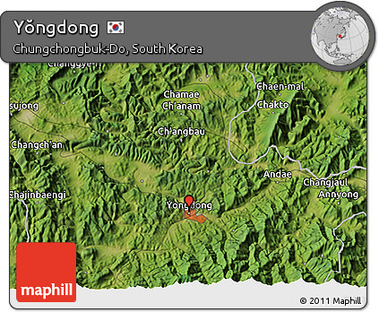 Satellite 3D Map of Yŏngdong