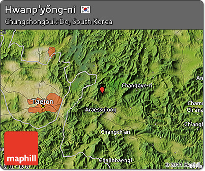 Satellite 3D Map of Hwanp'yŏng-ni