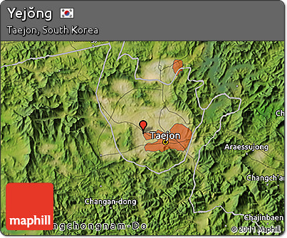 Satellite 3D Map of Yejŏng