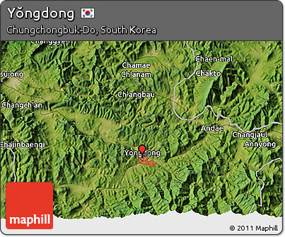 Satellite 3D Map of Yŏngdong
