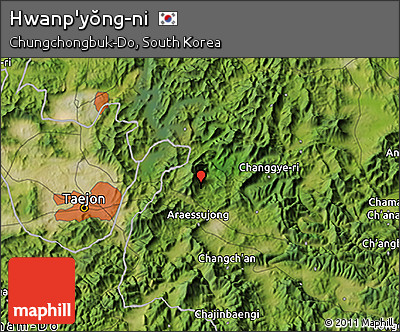 Satellite 3D Map of Hwanp'yŏng-ni