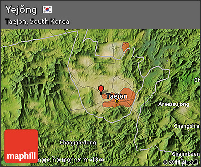 Satellite 3D Map of Yejŏng