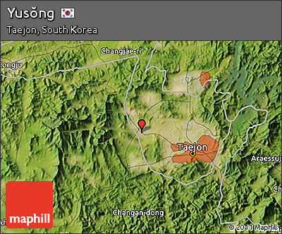 Satellite 3D Map of Yusŏng