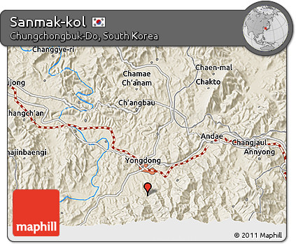 Shaded Relief 3D Map of Sanmak-kol