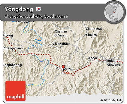 Shaded Relief 3D Map of Yŏngdong