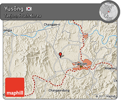 Shaded Relief 3D Map of Yusŏng